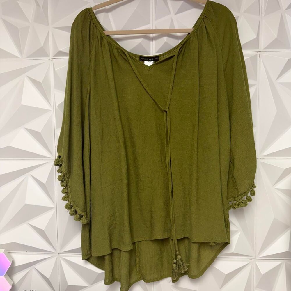 Jennie and Marlis Green blouse 2X
